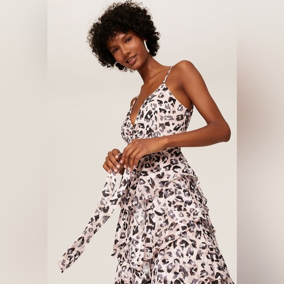 Hutch Women’s Elsa Hi-Low Leopard Print Ruffle Dress,‎ size Medium, EGUC - Picture 2 of 10